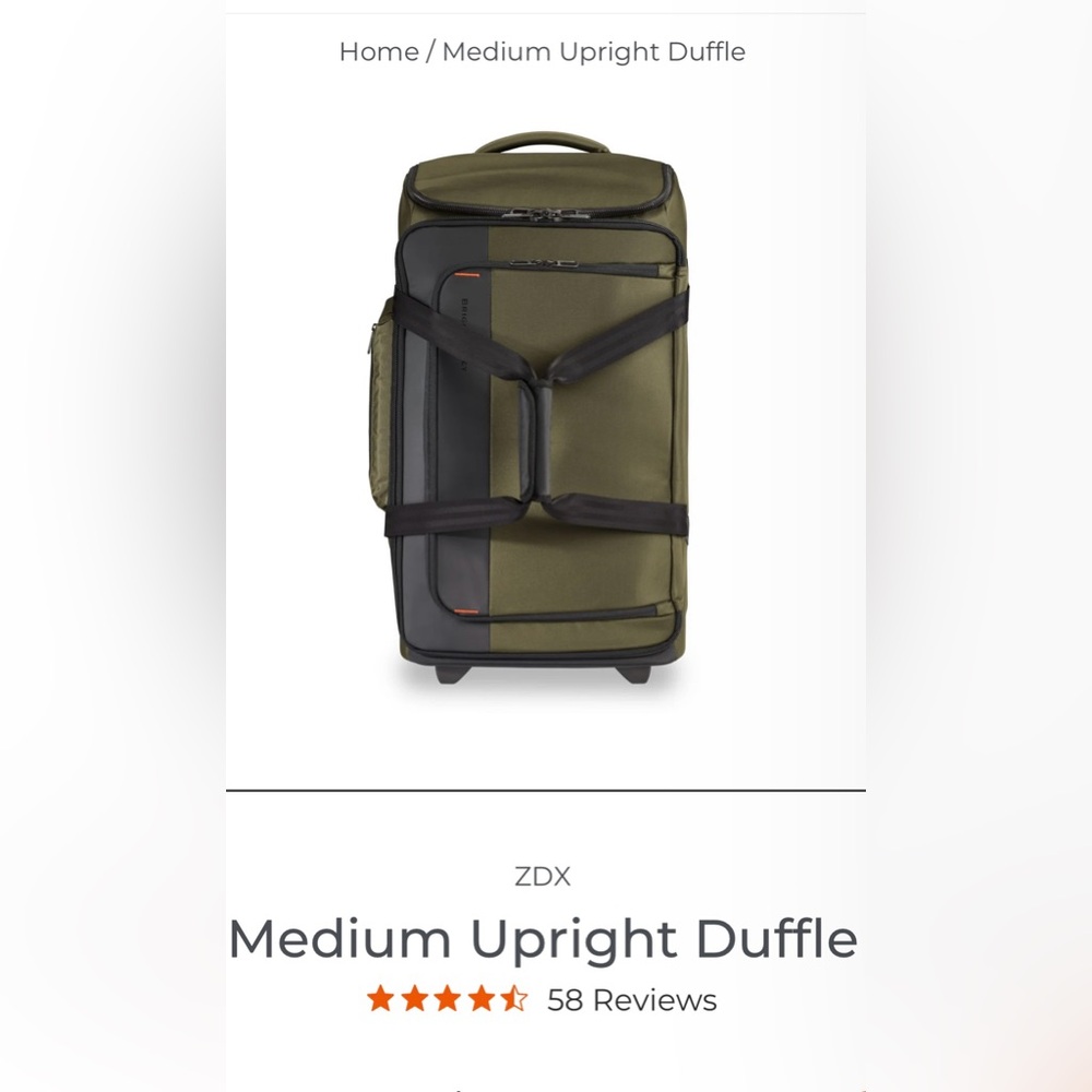 Briggs & Riley ZDX Upright Rolling Duffel Bag U1